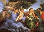 Madonna and child with Saints Catherine and James, Lorenzo Lotto